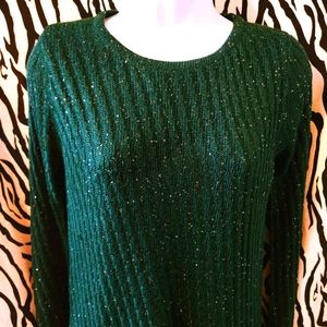 APT 9 size small green glitter sweater